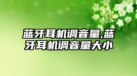 藍牙耳機調音量,藍牙耳機調音量大小