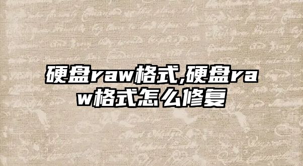 硬盤raw格式,硬盤raw格式怎么修復