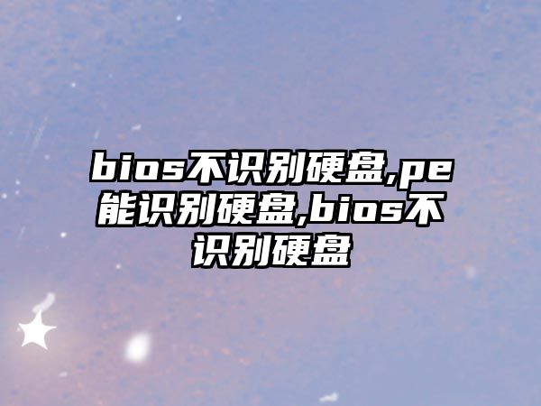 bios不識別硬盤,pe能識別硬盤,bios不識別硬盤