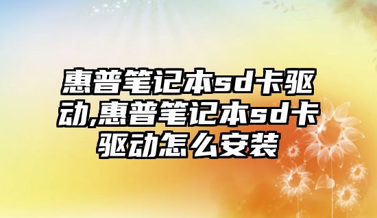 惠普筆記本sd卡驅動,惠普筆記本sd卡驅動怎么安裝