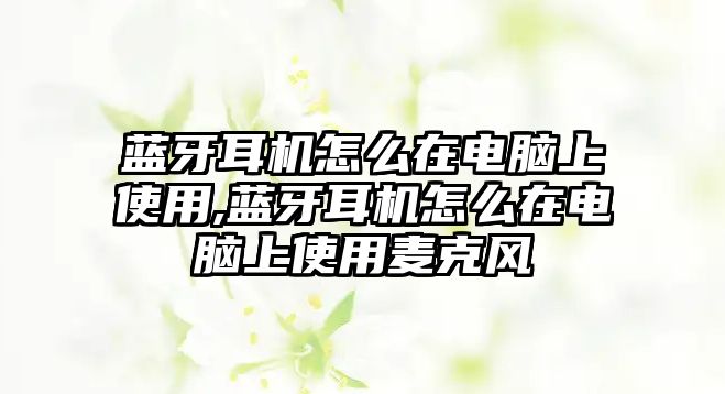 藍牙耳機怎么在電腦上使用,藍牙耳機怎么在電腦上使用麥克風